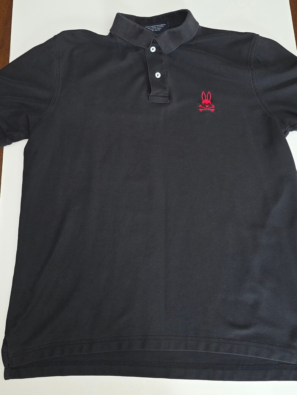 Psycho Bunny BLACK Short-Sleeve Polo Shirt 100% Pima Cotton Size 6 XL RN125028